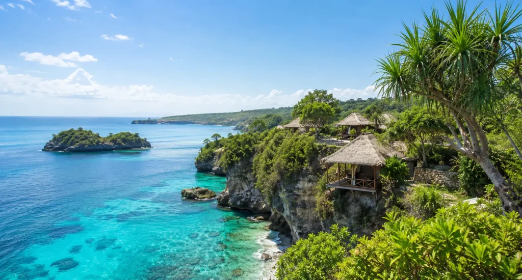 Quiet Nusa Ceningan island Bali