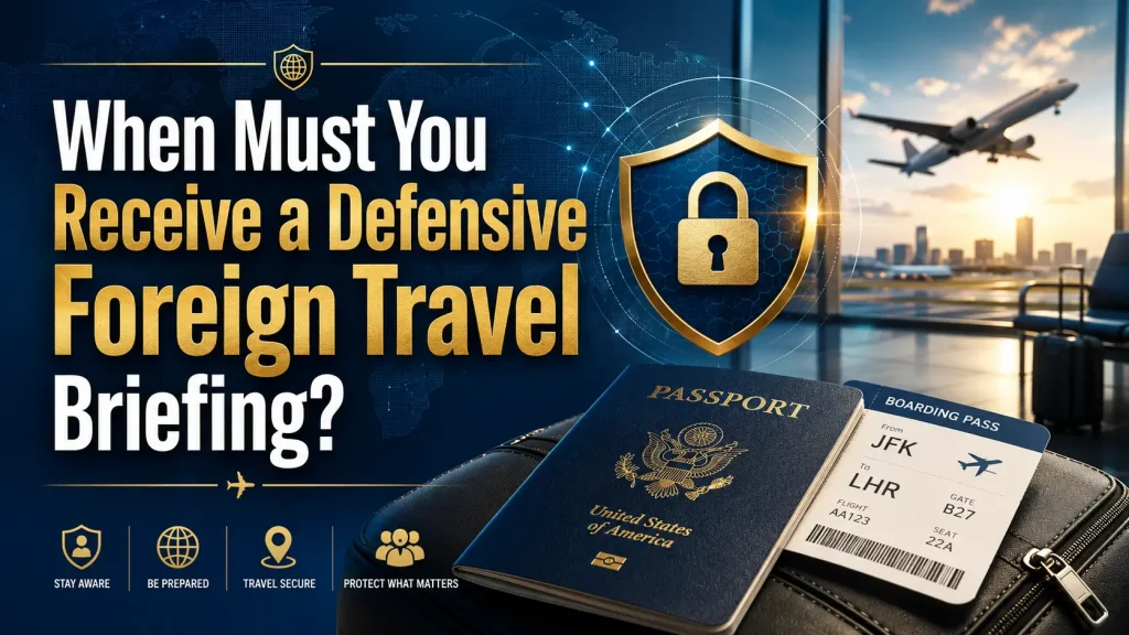 When Must You Receive a Defensive Foreign Travel Briefing
