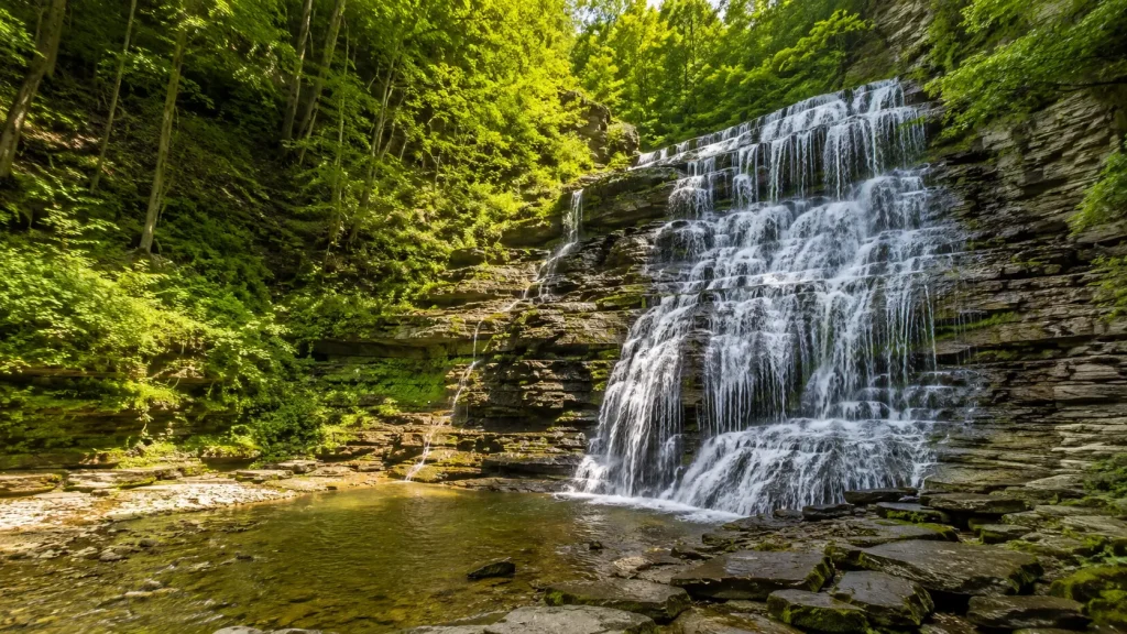Buttermilk Falls State Park cascades and natural gorge scenery