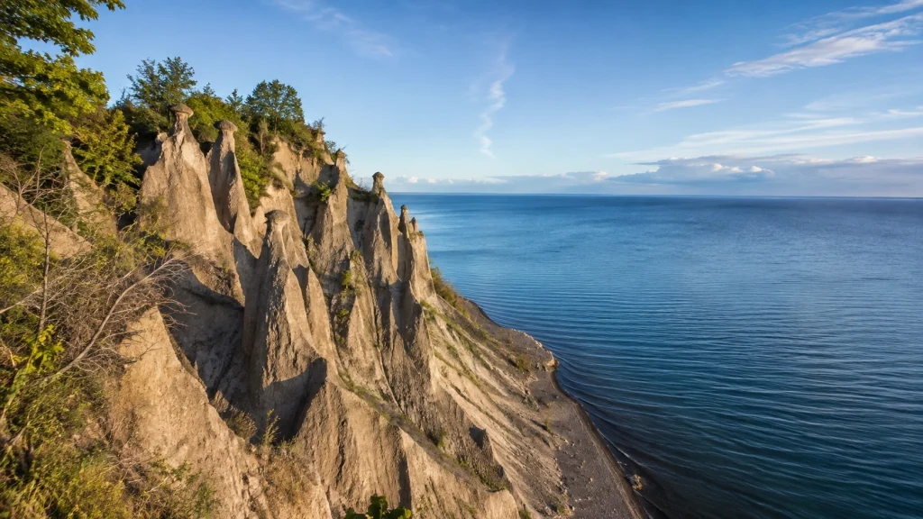 Chimney Bluffs State Park dramatic formations along Lake Ontario