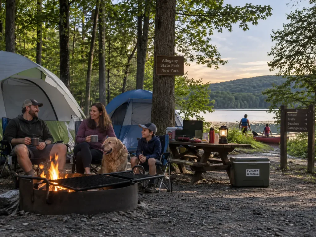 Family camping experience at Allegany State Park New York