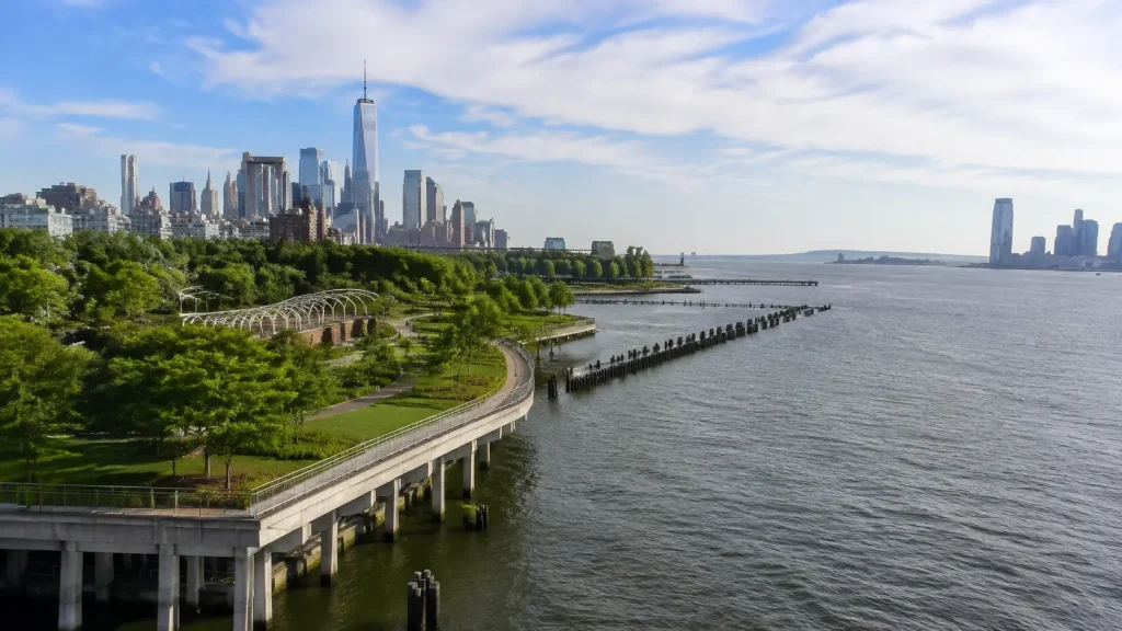 Denny Farrell Riverbank State Park overlooking the Hudson River in New York City