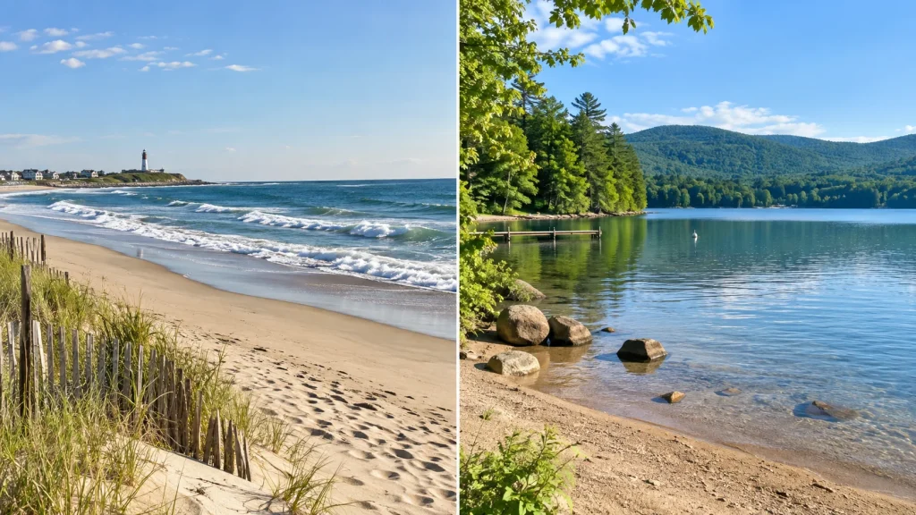 Comparison between ocean beaches and lake beaches in New York State Parks